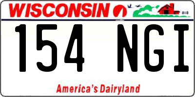 WI license plate 154NGI