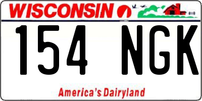 WI license plate 154NGK