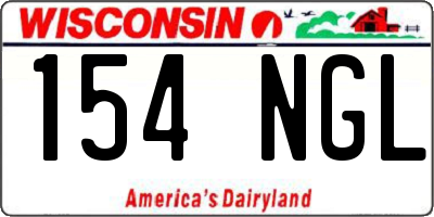 WI license plate 154NGL