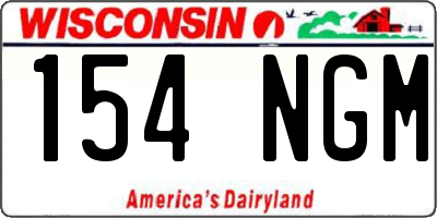 WI license plate 154NGM