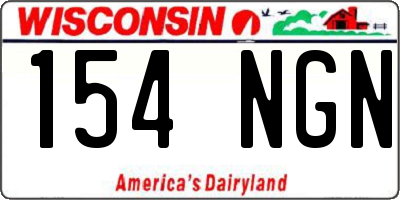 WI license plate 154NGN