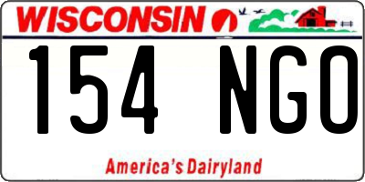 WI license plate 154NGO