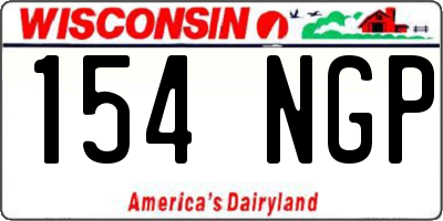 WI license plate 154NGP