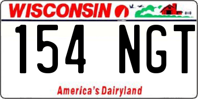 WI license plate 154NGT