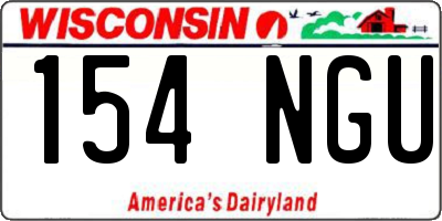 WI license plate 154NGU