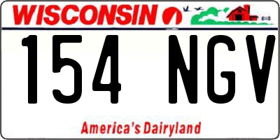 WI license plate 154NGV