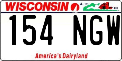 WI license plate 154NGW