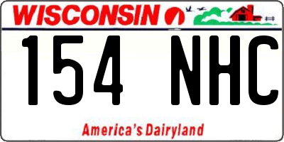 WI license plate 154NHC