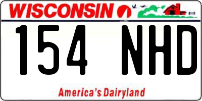 WI license plate 154NHD