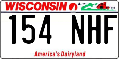 WI license plate 154NHF
