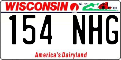 WI license plate 154NHG