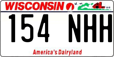WI license plate 154NHH
