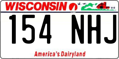 WI license plate 154NHJ