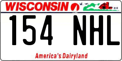 WI license plate 154NHL