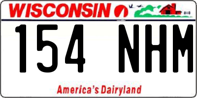 WI license plate 154NHM