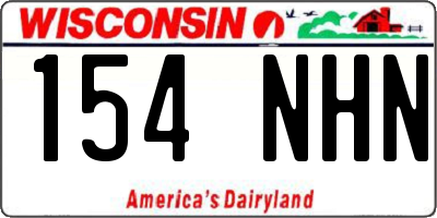 WI license plate 154NHN