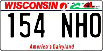 WI license plate 154NHO