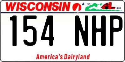 WI license plate 154NHP