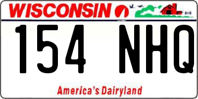 WI license plate 154NHQ