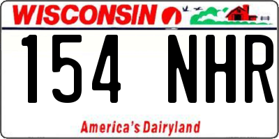 WI license plate 154NHR