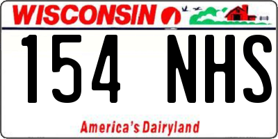WI license plate 154NHS