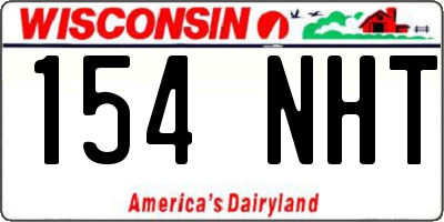 WI license plate 154NHT