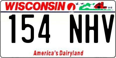 WI license plate 154NHV