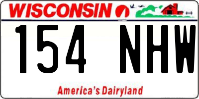 WI license plate 154NHW