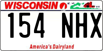 WI license plate 154NHX