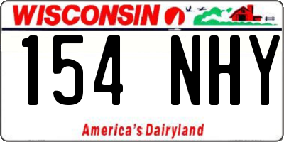 WI license plate 154NHY