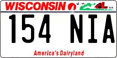 WI license plate 154NIA