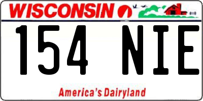 WI license plate 154NIE