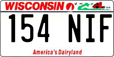 WI license plate 154NIF