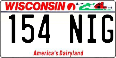 WI license plate 154NIG
