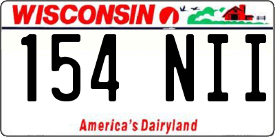 WI license plate 154NII