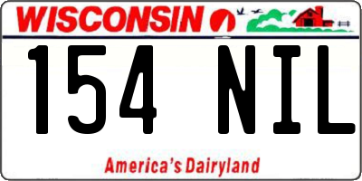 WI license plate 154NIL