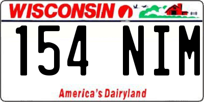 WI license plate 154NIM