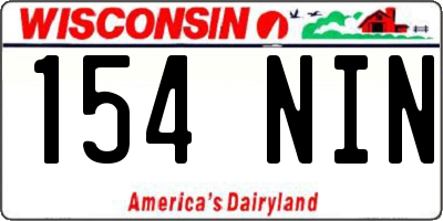 WI license plate 154NIN
