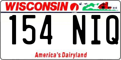 WI license plate 154NIQ