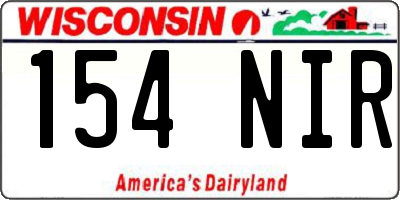 WI license plate 154NIR