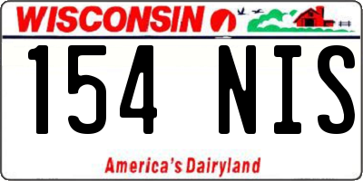 WI license plate 154NIS