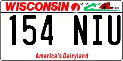 WI license plate 154NIU