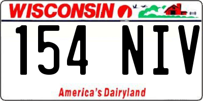 WI license plate 154NIV