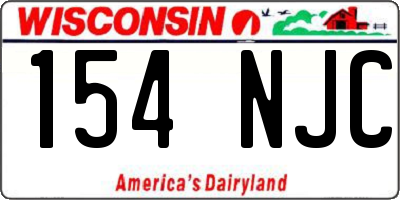 WI license plate 154NJC