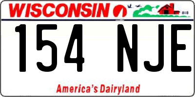 WI license plate 154NJE