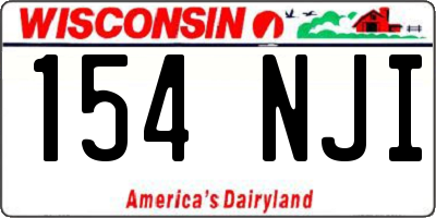 WI license plate 154NJI