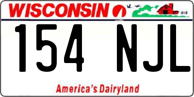 WI license plate 154NJL