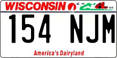 WI license plate 154NJM