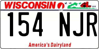 WI license plate 154NJR