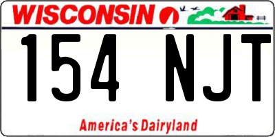 WI license plate 154NJT